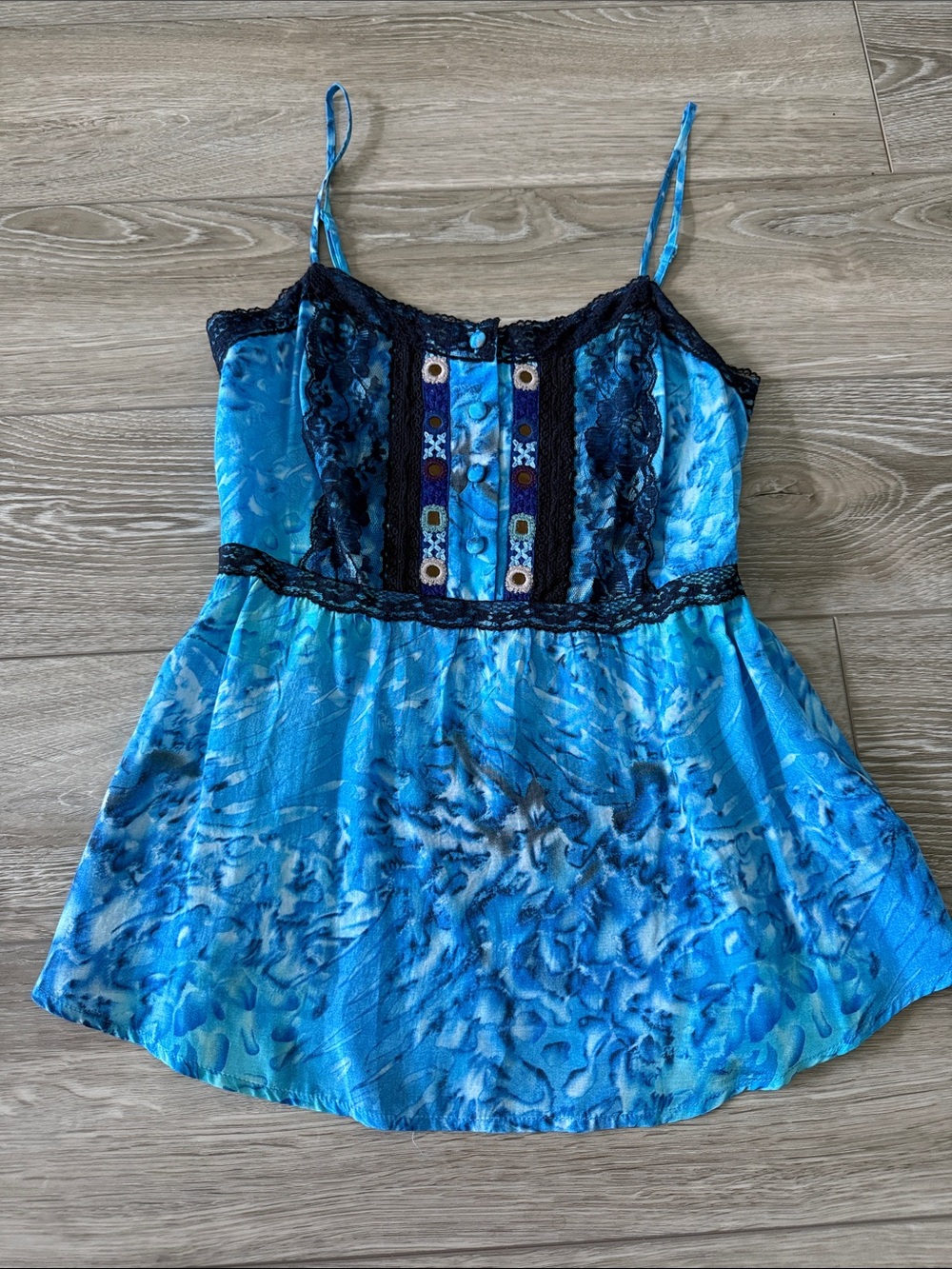 Free People Y2K Blue Tank Top, Sz 0